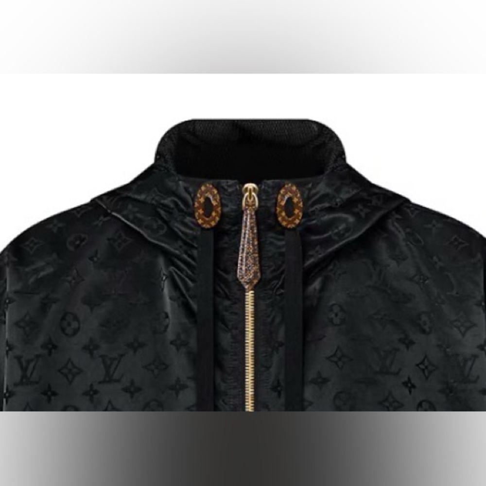 Louis Vuitton Shiny Monogram Short Parka in Midnight Navy - Picture 3 of 11